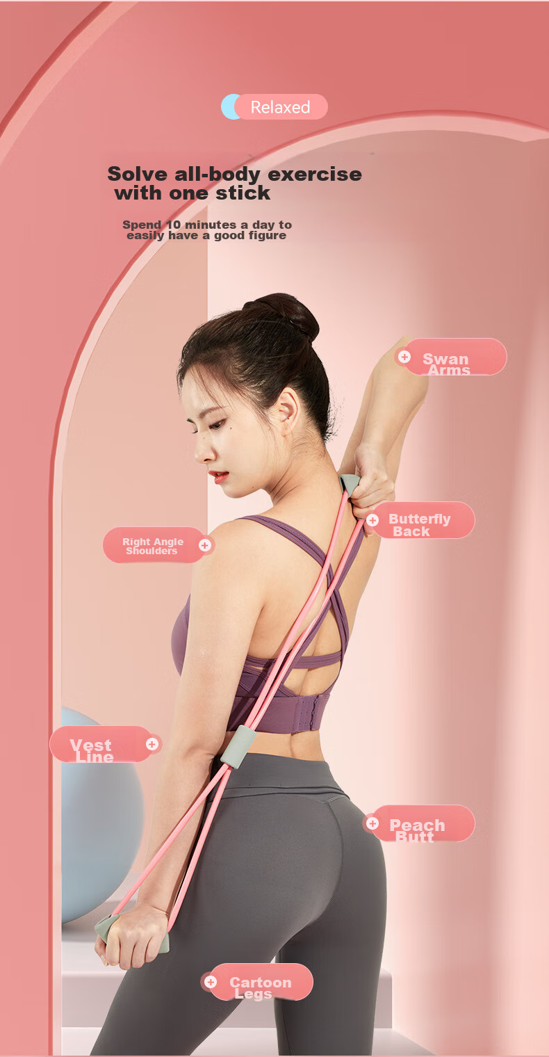 Li-Ning 8-Shaped Pull-Up Bar, Men's Fitness Resistance Band, Back Opener, Chest Expander, Back Exercise Band, Shoulder And Neck Stretching Equipment 5