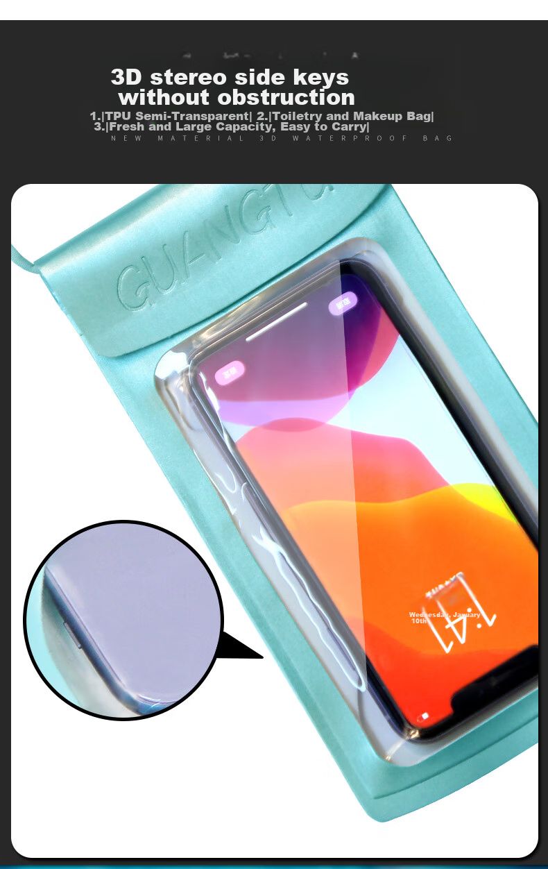 Youyou Waterproof Phone Pouch Touchscreen Compatible Diving Snorkeling Rafting Swimming Sealed Waterproof Case 96600 Pearl White 4