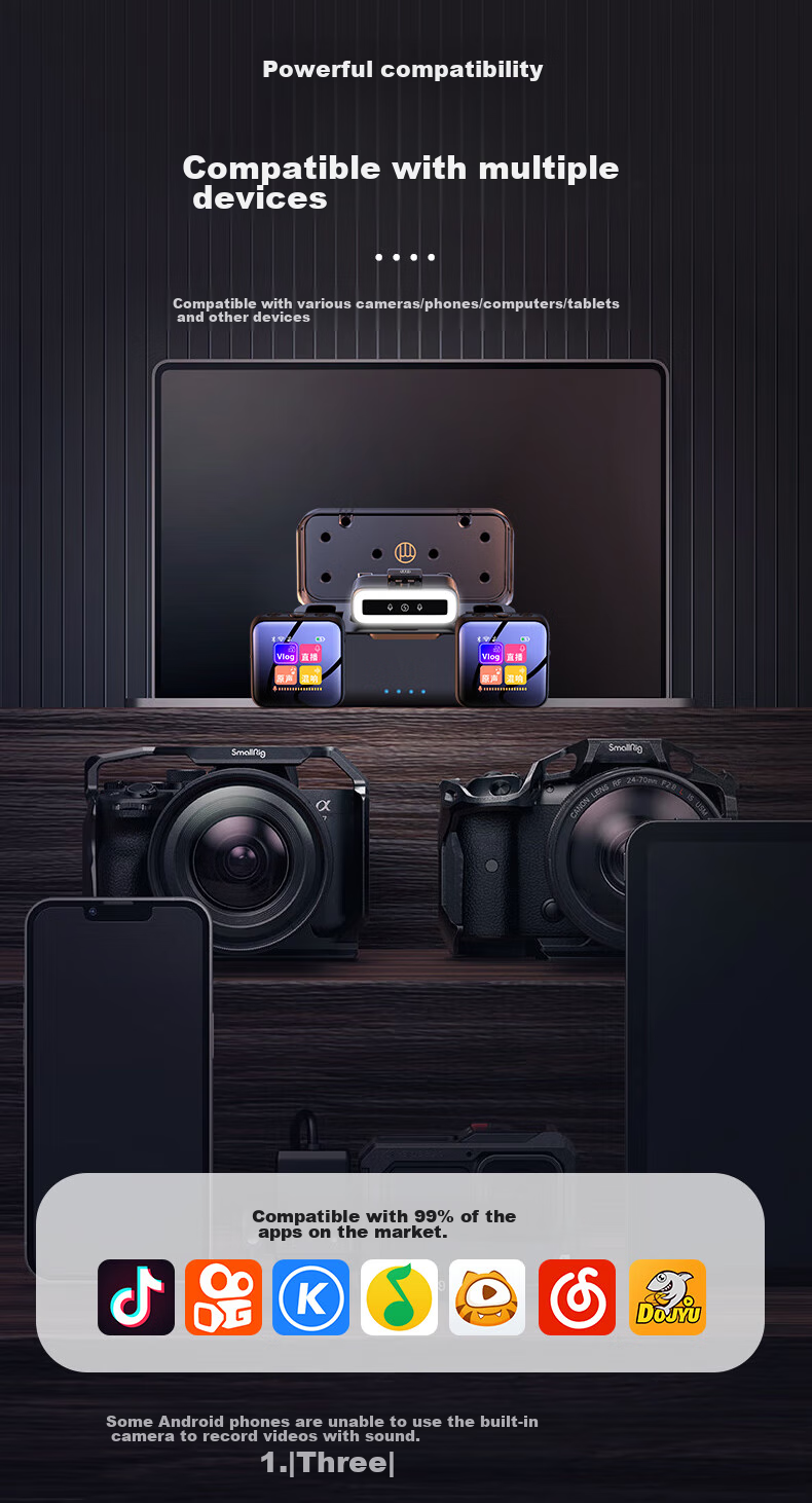 Haomuren Wireless Microphone Clip-On Mic, Dual-Channel Audio Recorder, TikTok Live Streaming Sound Card, Live Recording Equipment, Singing Noise Reduction Video Interview Microphone for Mobile Phone Camera And Computer 25