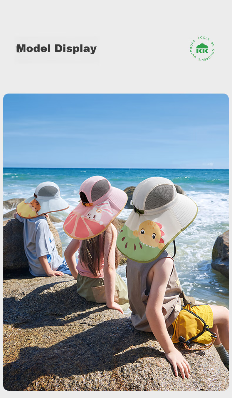 Kocotreekk Kids Sun Protection Hat Large Brim Summer Baby Sunshade Hat Boys Girls UV Protection Beach Hat 22