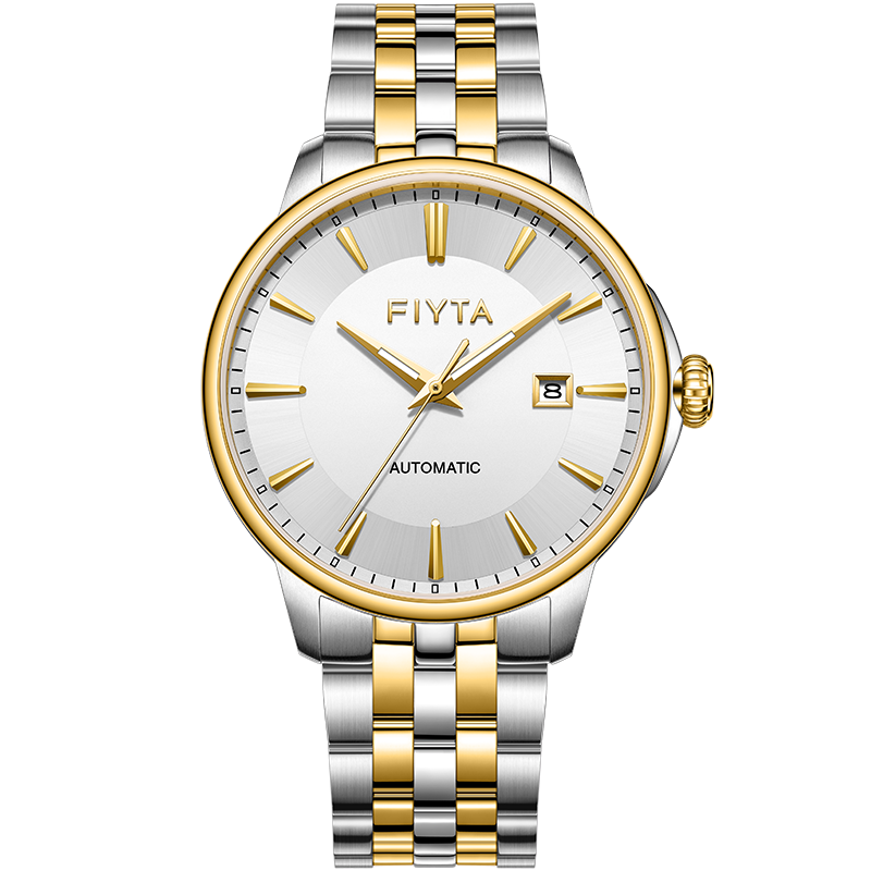 FIYTA Core Motion Series "Wealthy Leader" Automatic Mechanical Men's Watch with Two-Tone Steel Bracelet Holiday Gift for Men