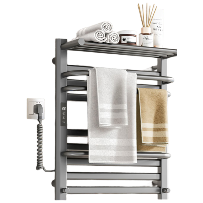 JD Original Warm Cloud Pro Electric Towel Rack Smart Model, Carbon Fiber Heating Bathroom Towel Dryer with Installation, Space Gray