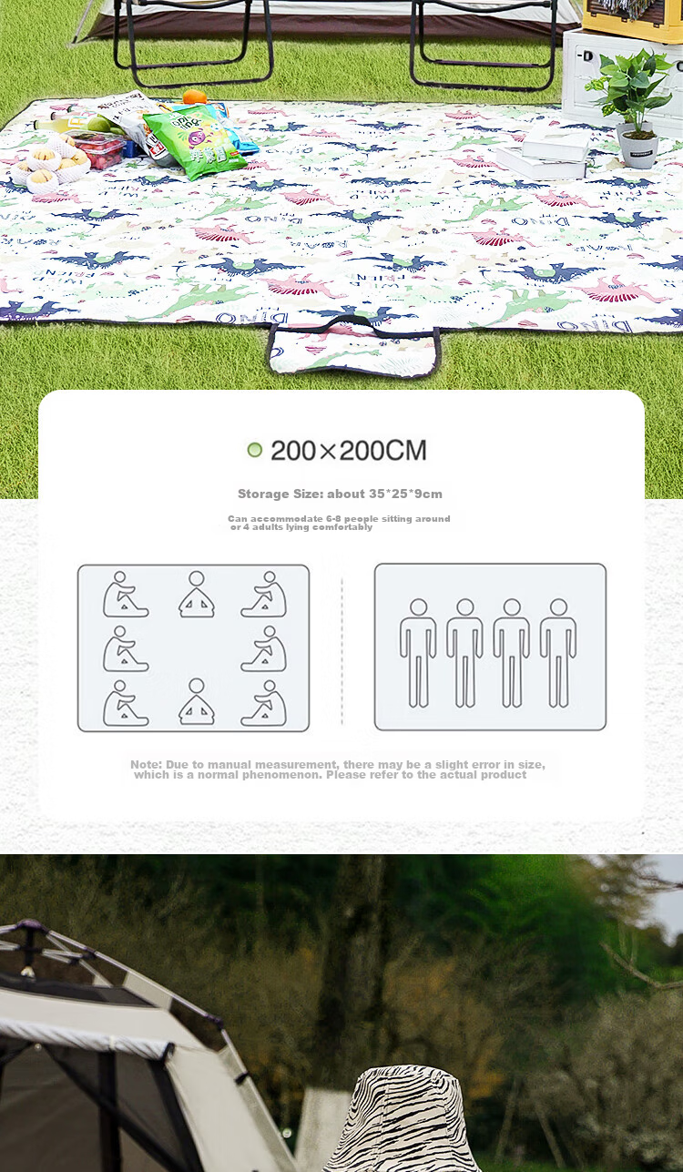 OFEIS Ultrasonic Picnic Mat, Thickened Moisture-Proof Pad, Outdoor Waterproof And Moisture-Proof Camping Mat, Thickened Tent Ground Cloth And Floor Mat 9