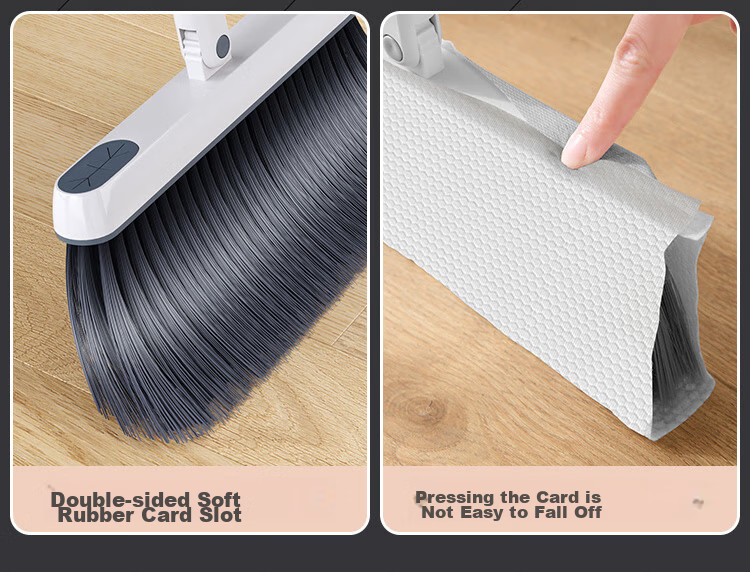 Wuyuehua Broom And Dustpan Set with Magnetic Attachment, Household Double-Comb Broom for Sweeping Floors, Foldable Hair Cleaning Tool 3