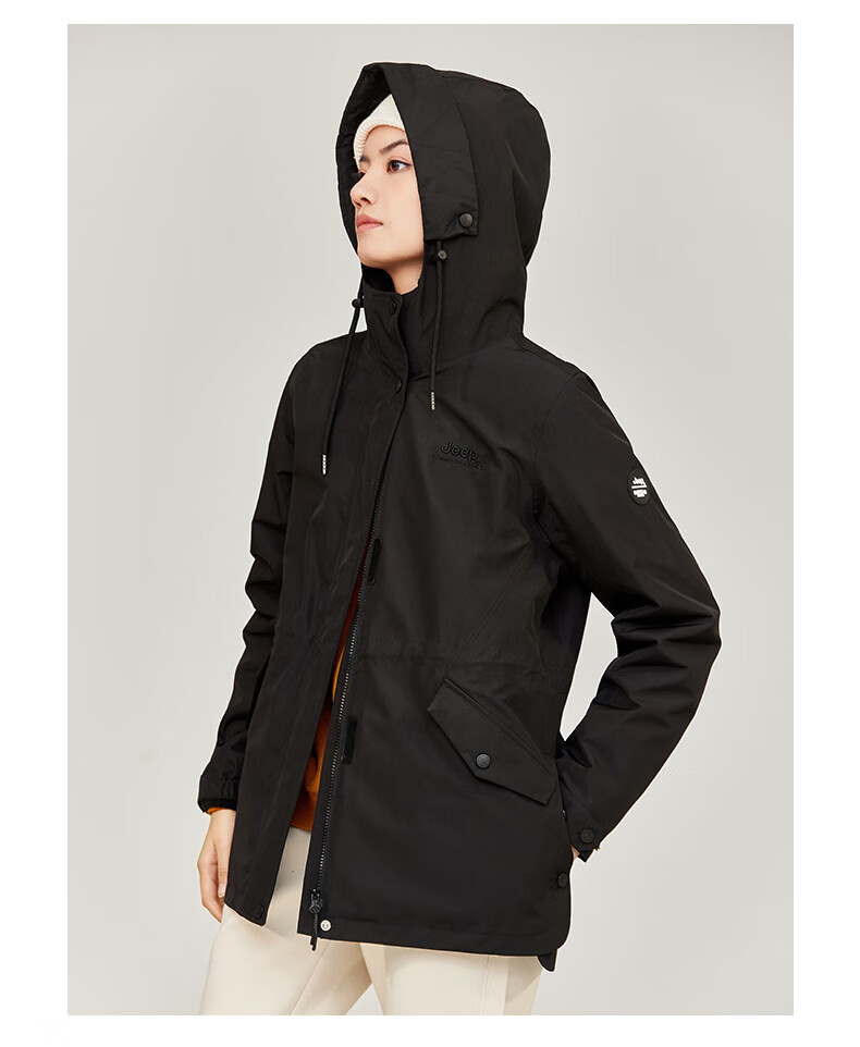 Jeep Outdoor Jacket for Men And Women, Three-In Fleece Windproof Waterproof Couple's Coat with Detachable Layers, Cold-Resistant Mountaineering Suit, 2XL 25