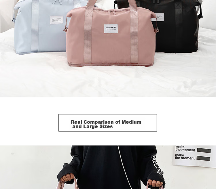 Lehuolvxing Travel Bag for Men, Handheld Large Capacity Luggage Bag, Portable with Handle, Suitable for Short Trips, Carry-On, Simple Storage Bag 19