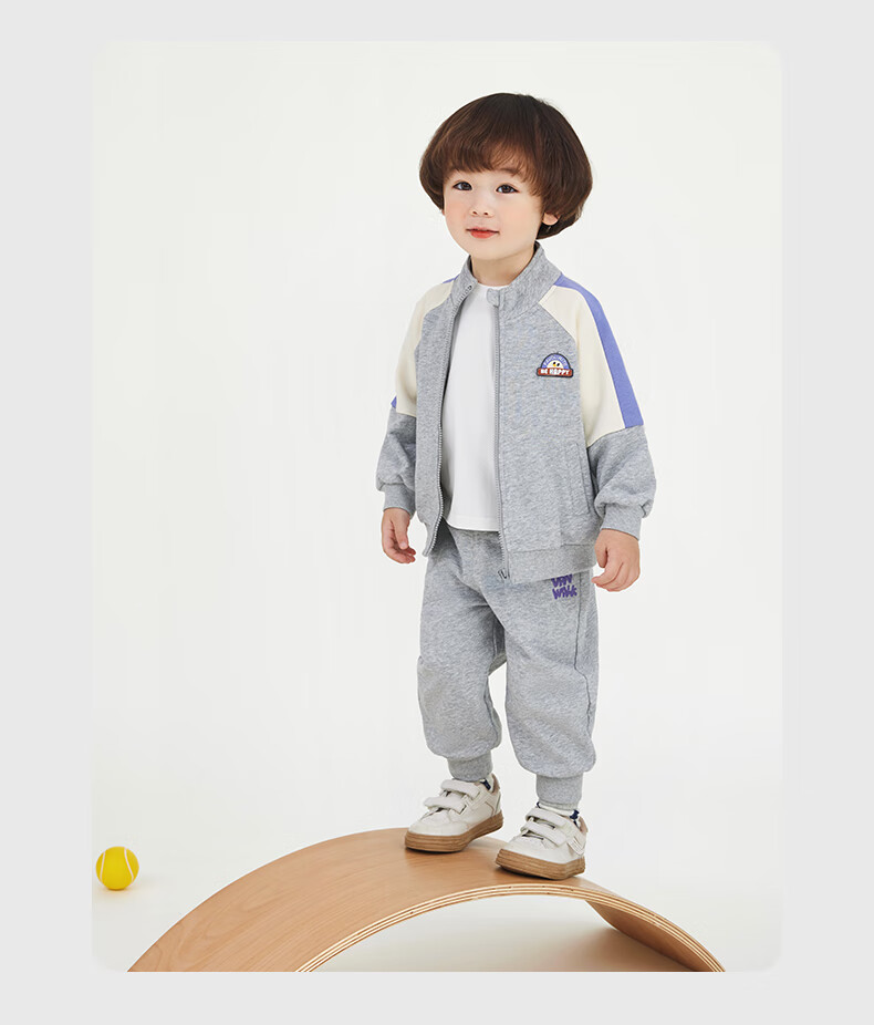 Ciciibear Baby Sports Set Spring And Autumn Style, Boys' Open-Front Spring Outfit Two-Piece Set, Children's Jacket School Uniform, New for 2024 3