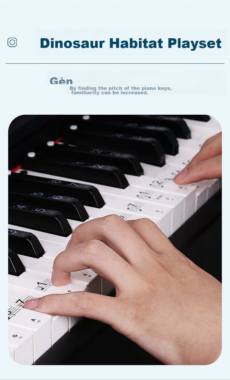 Maneryuepu Piano Keyboard Stickers for 88/61/54 Keys Electronic Keyboard Sticker, No Glue, Staff Paper, Simple Melody Instrument Accessories 8