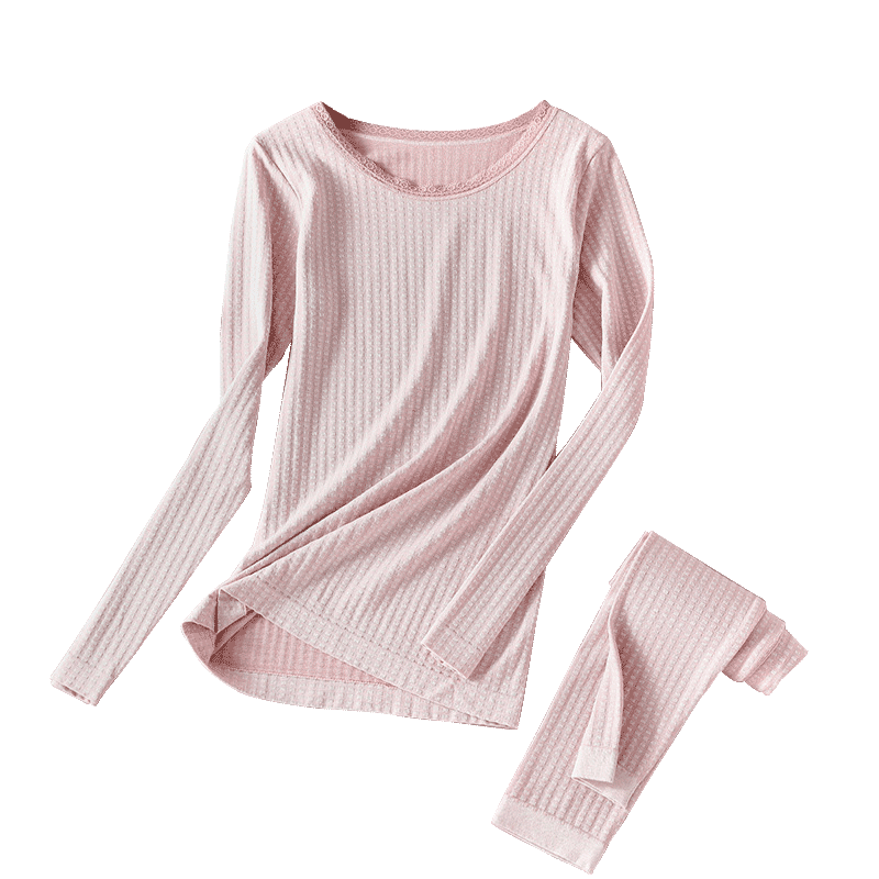 MiiOW Maternity and Nursing A-Class Baby Cotton Thermal Fleece Autumn Winter Warm Underwear Set for Pregnant Women