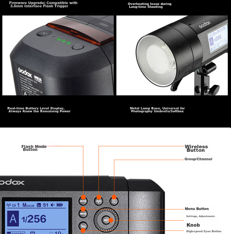 Godox AD400pro Portable Flash for Outdoor Photography with TTL Auto Metering, High-Speed Continuous Flash, And Portable Desig 16