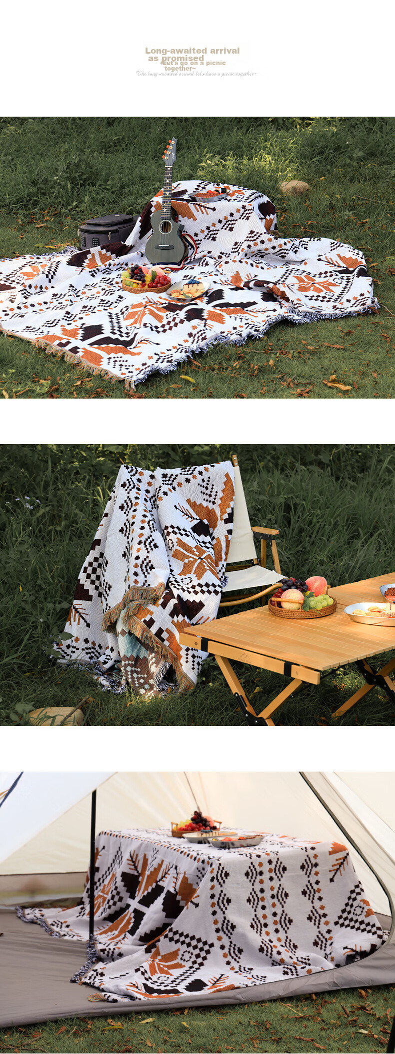 Jingxun Outdoor Tablecloth, Camping Tent Moisture-Proof Mat, Picnic Mat, Camping Blanket, Table Cover, Coffee Table Mat, 90*150cm 3