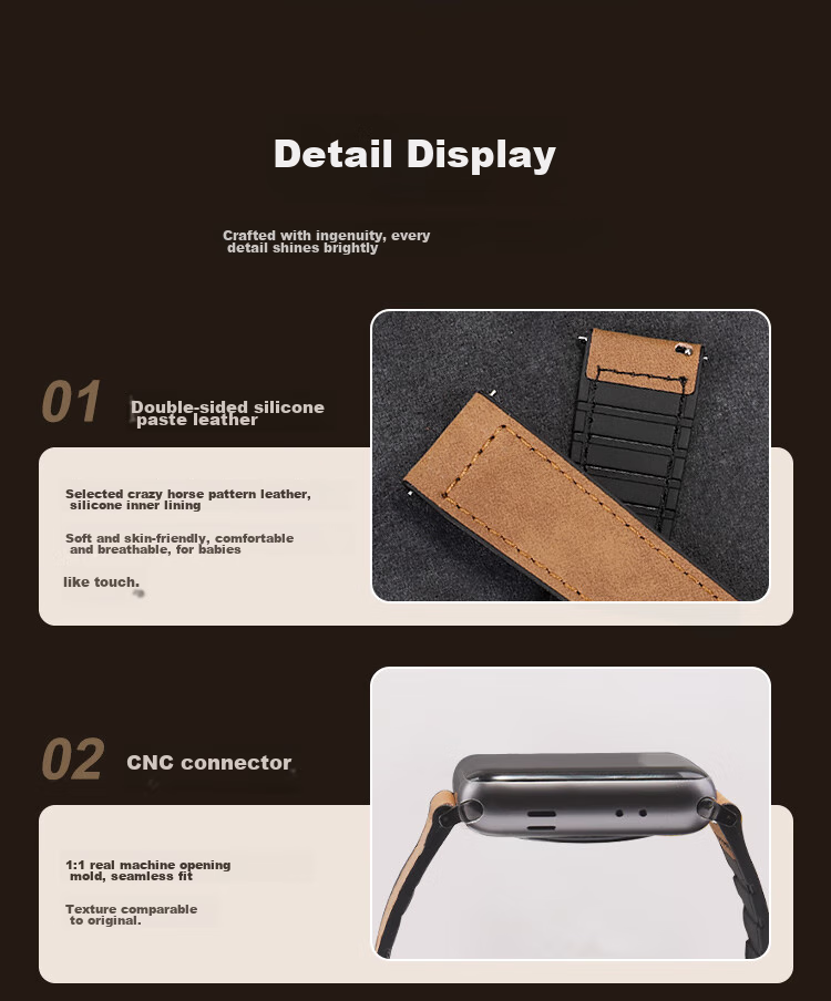 MSSM Compatible Apple Watch Band, Apple Watch Crazy Horse Pattern Magnetic Buckle Genuine Leather IWatch Strap S12/11/ultra4/S10/9/8/SE3, Dark Brown, 38-42 11