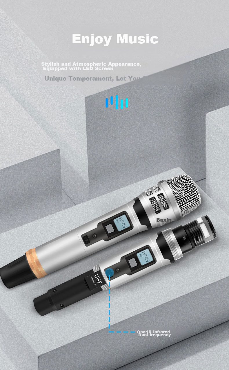 SAST OK-106 Wireless Microphone System, Dual-Channel UHF Wireless Microphones, Professional Karaoke Microphones for Home KTV, Stage Singing, Meetings, And Hosting 11