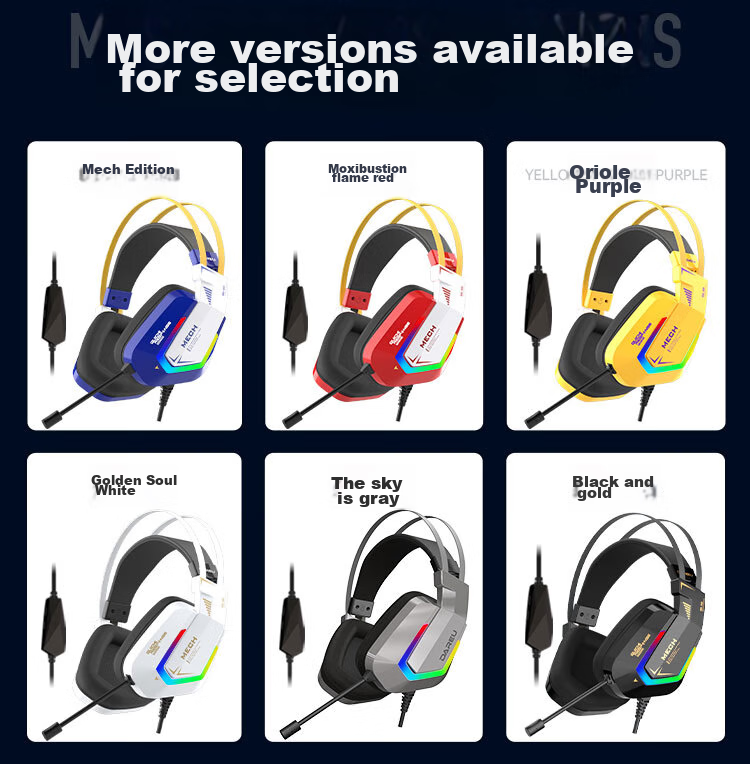 DAREU EH732 Gaming Headset with Wired Control, Single USB 7.1 Channel, Mingmo Yuanxu Zhuyu Listening Position - Mecha Editio 13