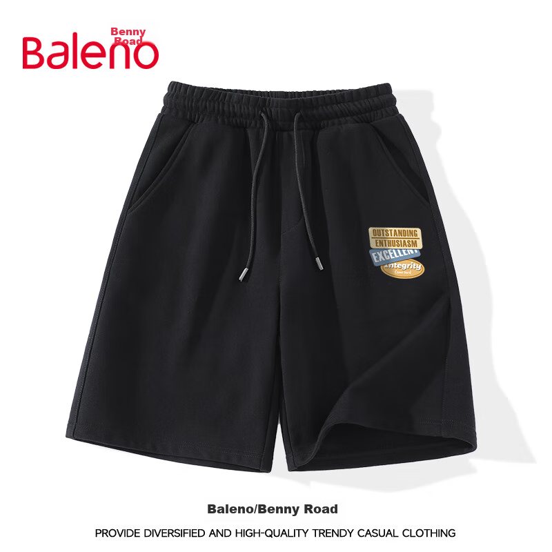 Baleno Men's Summer American Style Simple Trendy Loose Cotton Five-Point Shorts Breathable Large Size Casual Pants 19