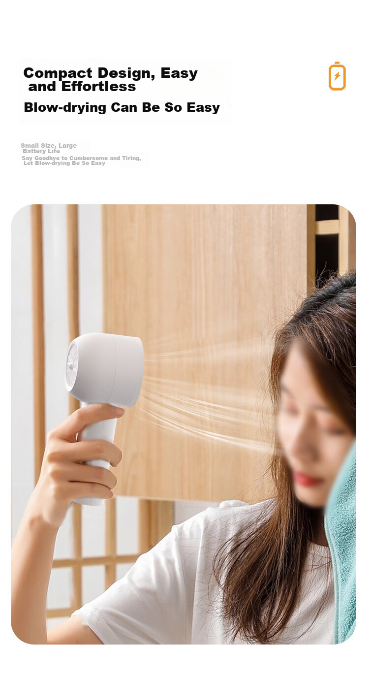Newmine Handheld Fan [100-Speed High-Speed Ice Cooling] Semiconductor Cooling Foldable USB Rechargeable Neck Hanging Portable Small Desktop Fan for Office and Dormitory Use 6