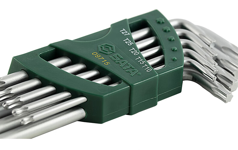 SATA 9-Piece Extended L-Shaped Torx Hex Key Wrench Set T10-T50 09715 1