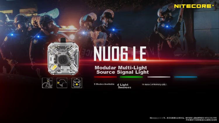 NITECORE NU06 LE Signal Light, Bicycle Safety Light, Night Riding Helmet Warning Light 1