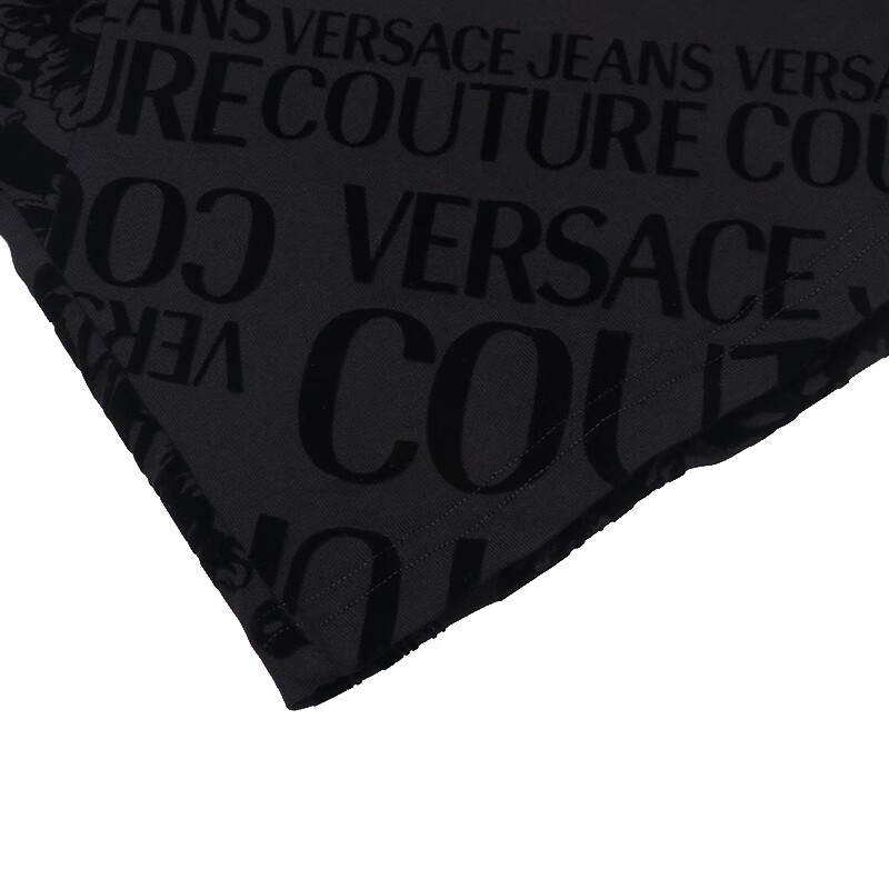 【官方】versace jeans couture 范思哲 19秋冬新款 男士黑色棉质植绒
