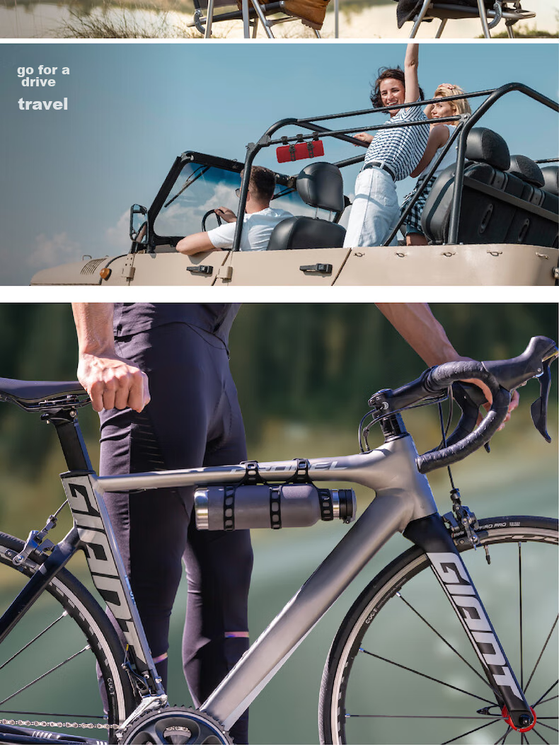 Bone Cycling Portable Storage Fruit Water Bottle Strap, Outdoor Off-Road Camping Bluetooth Speaker Binding Rope 12