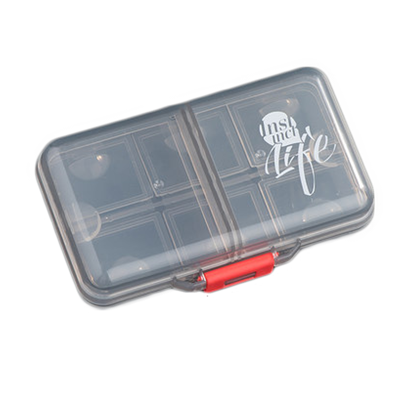 Xinqin Portable Weekly Pill Organizer, Medicine Storage Box with Double-Layer 8 Compartments, Multifunctional Container for Pills And Tablets