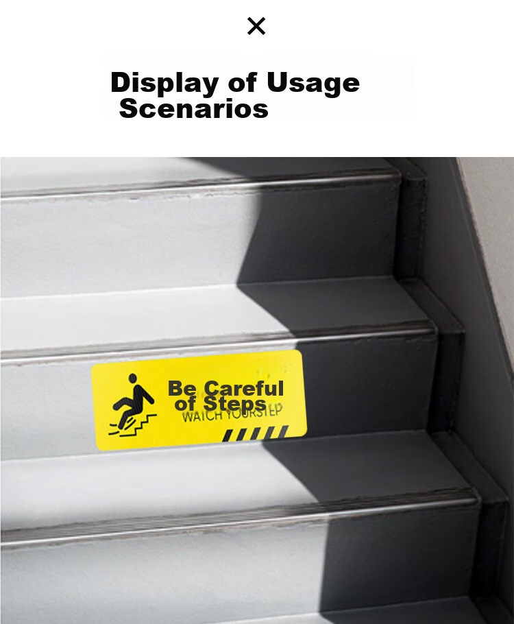 Aimohui Caution Wet Floor Safety Warning Sign Fire Escape Indicator Self-Adhesive Floor Sticker 30*10cm 5 Pieces 7