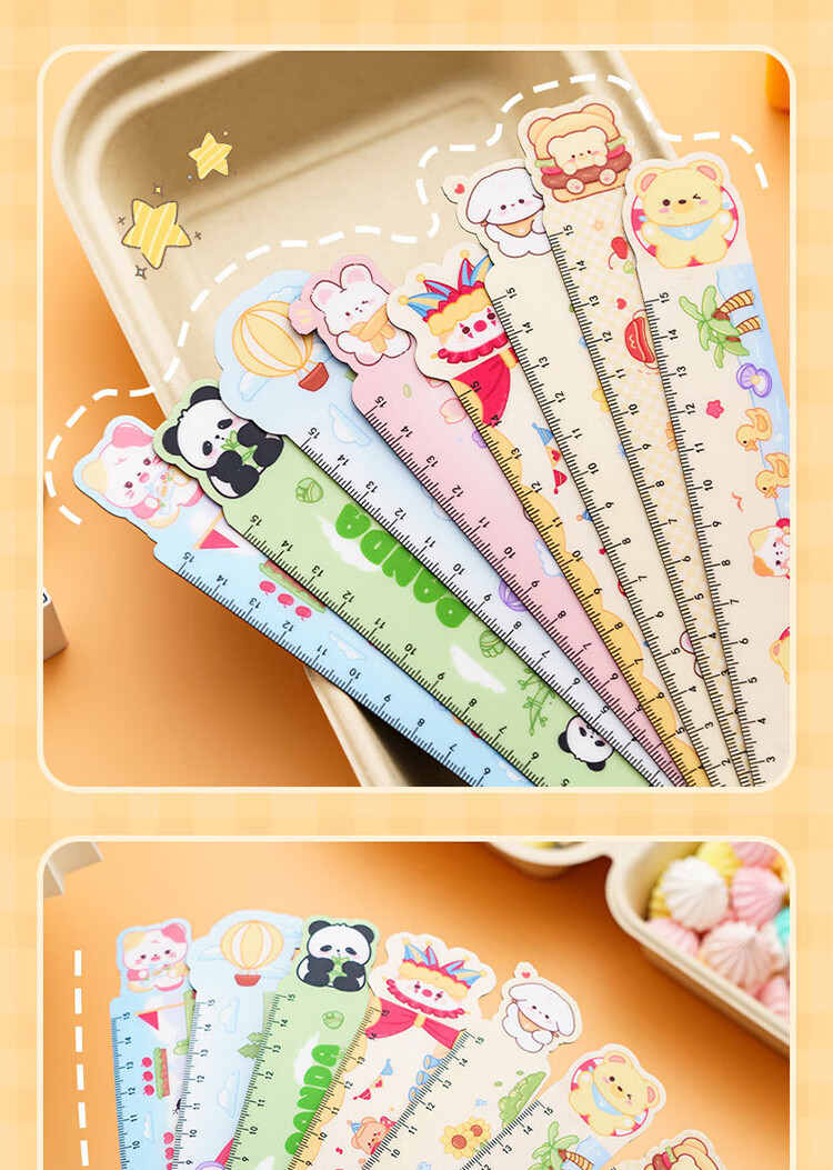 Yuhe Magnetic Flexible Ruler, Bendable up to 15cm, Multifunctional Fun Cartoon Straight Ruler, Drawing Ruler, Student Learning Supplies, Children's Reward Stationery, Children's Day And Back-To Gift, 5 Styles, 1224 6