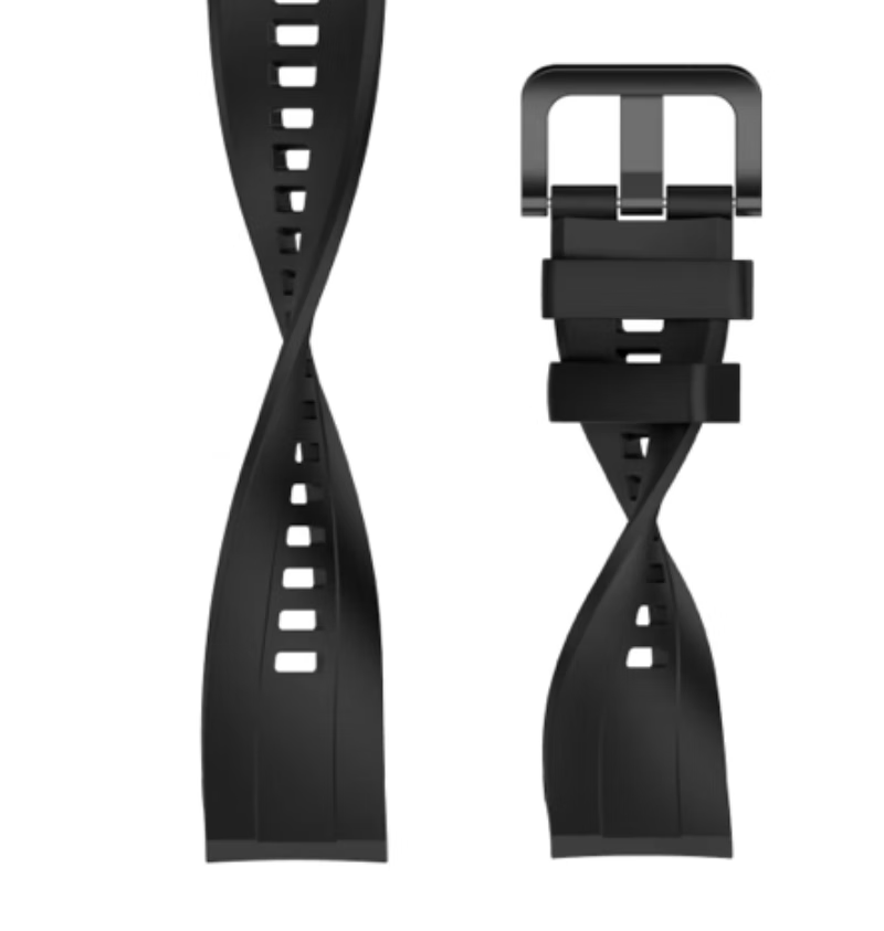 MAIKUQI Compatible with Honor GS Pro Smartwatch, Black Liquid Silicone Strap, 46mm Dial, Universal 22mm Band 4