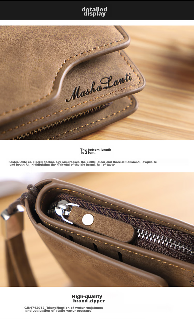 MashaLanti Men's Wallet, Long Style, Large Capacity, Leather Billfold, Handheld Multi-Card Slots, Coin Purse, All-In Design, Father's Day Gift 31