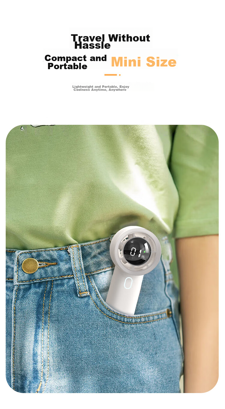 Newmine Handheld Fan [100-Speed High-Speed Ice Cooling] Semiconductor Cooling Foldable USB Rechargeable Neck Hanging Portable Small Desktop Fan for Office and Dormitory Use 8