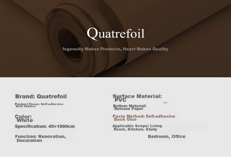 Quatrefoil Self-Adhesive Wall Sticker Wallpaper, 0.45*10 Meters, Pure White, Waterproof, Concealing Wall Decal, Renovation Sticker 1