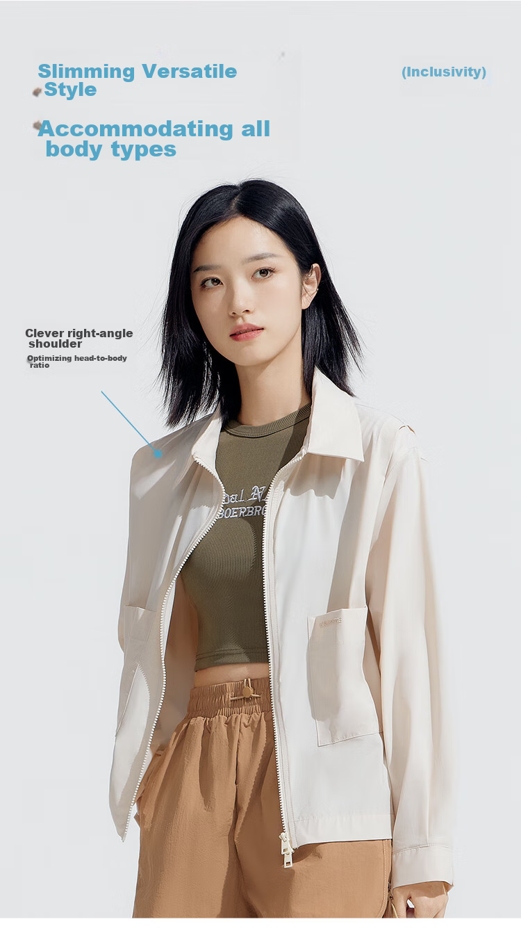VVC Sun Protection Clothing for Women, Casual Long-Sleeve Shirt, UV-Resistant Sunscreen Jacket, Spring And Summer New Style Outerwear, Cream White 7