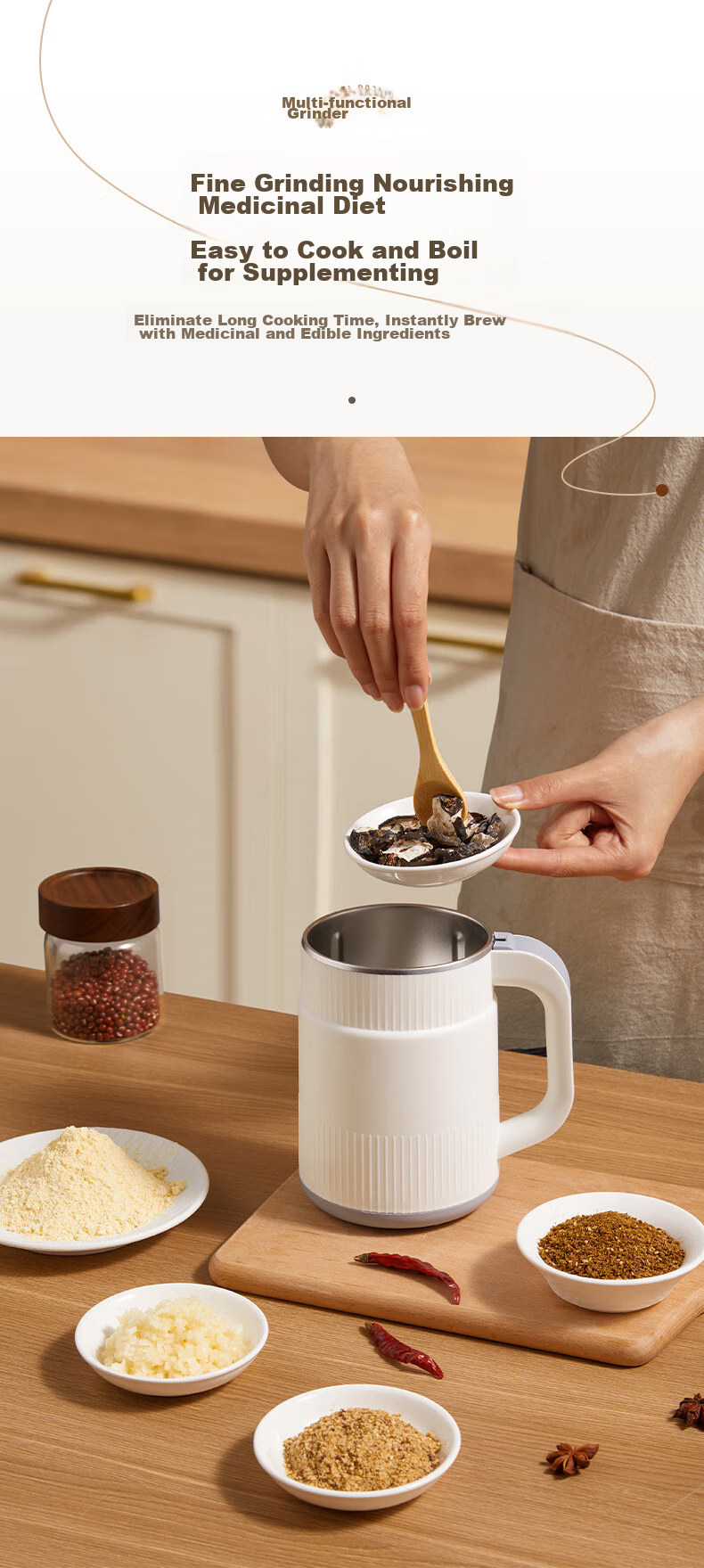 Shuwushuo Grinder, Powder Machine, Ultra-Fine Grinder, Home Use Chinese Herbal Medicine Small Crusher, Grain Grinder, Milling Machine 11