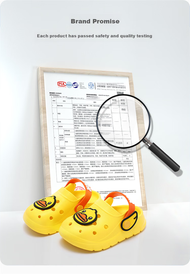 B.Duck Children's Slippers, Summer Boys' Sandals, Girls' Cartoon Cute Home Shoes, 5901 Beige, Size 30 2