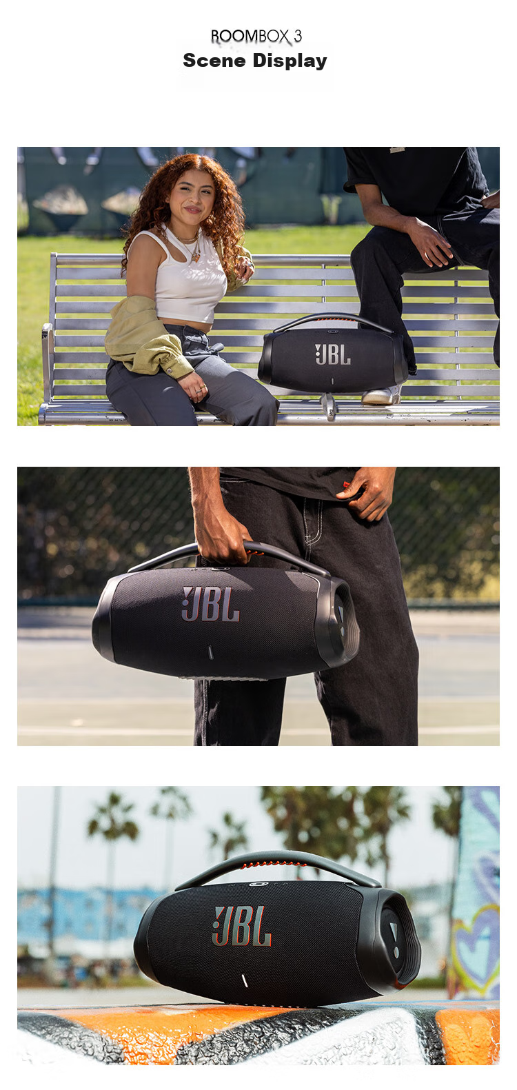 JBL BOOMBOX3 Portable Bluetooth Speaker, Outdoor Square Dance Loudspeaker, IP67 Dust And Water Resistant, HiFi Desktop Speaker 4, Black 11