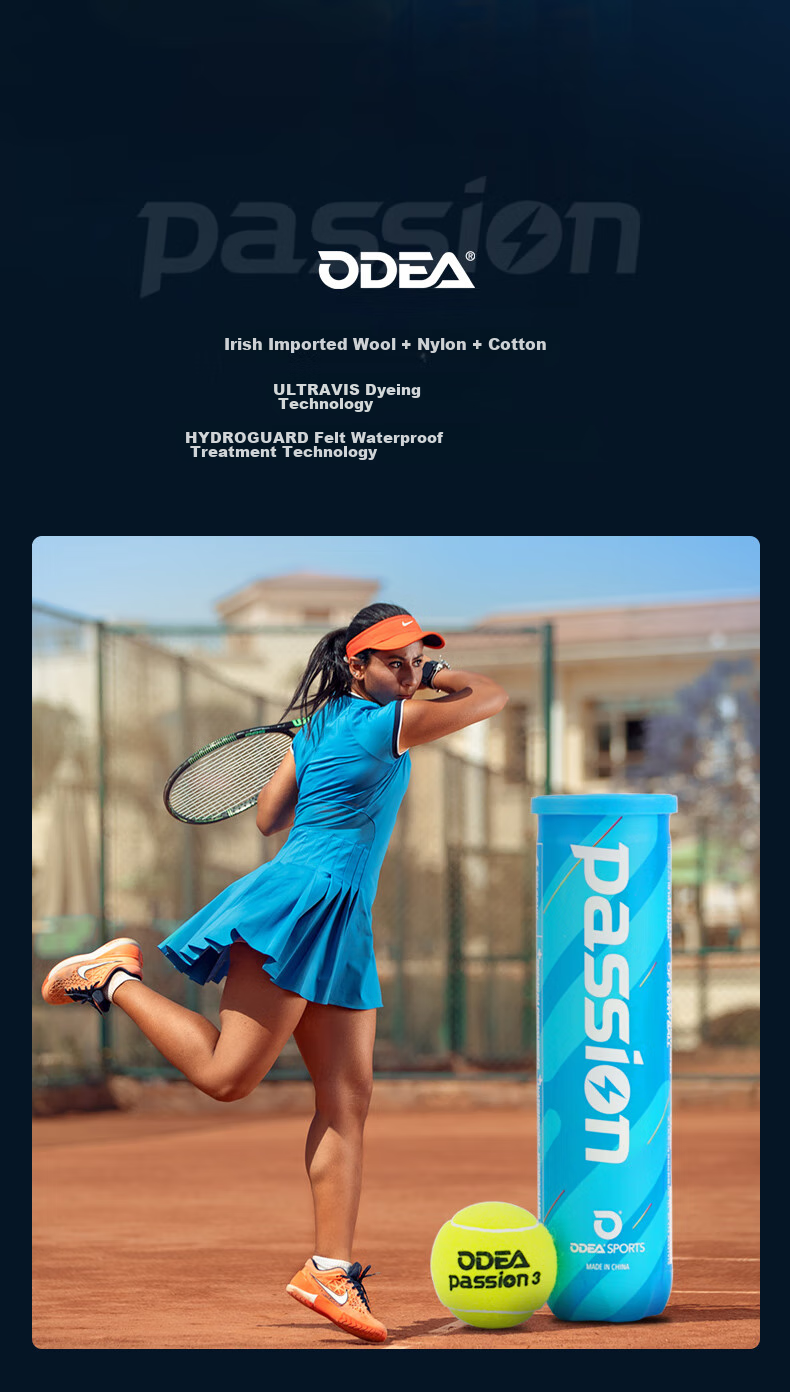 Odear Tennis Passion Series Durable High-Bounce Training And Match Tennis Balls, 1 Can, 4 Balls Per Pack 2