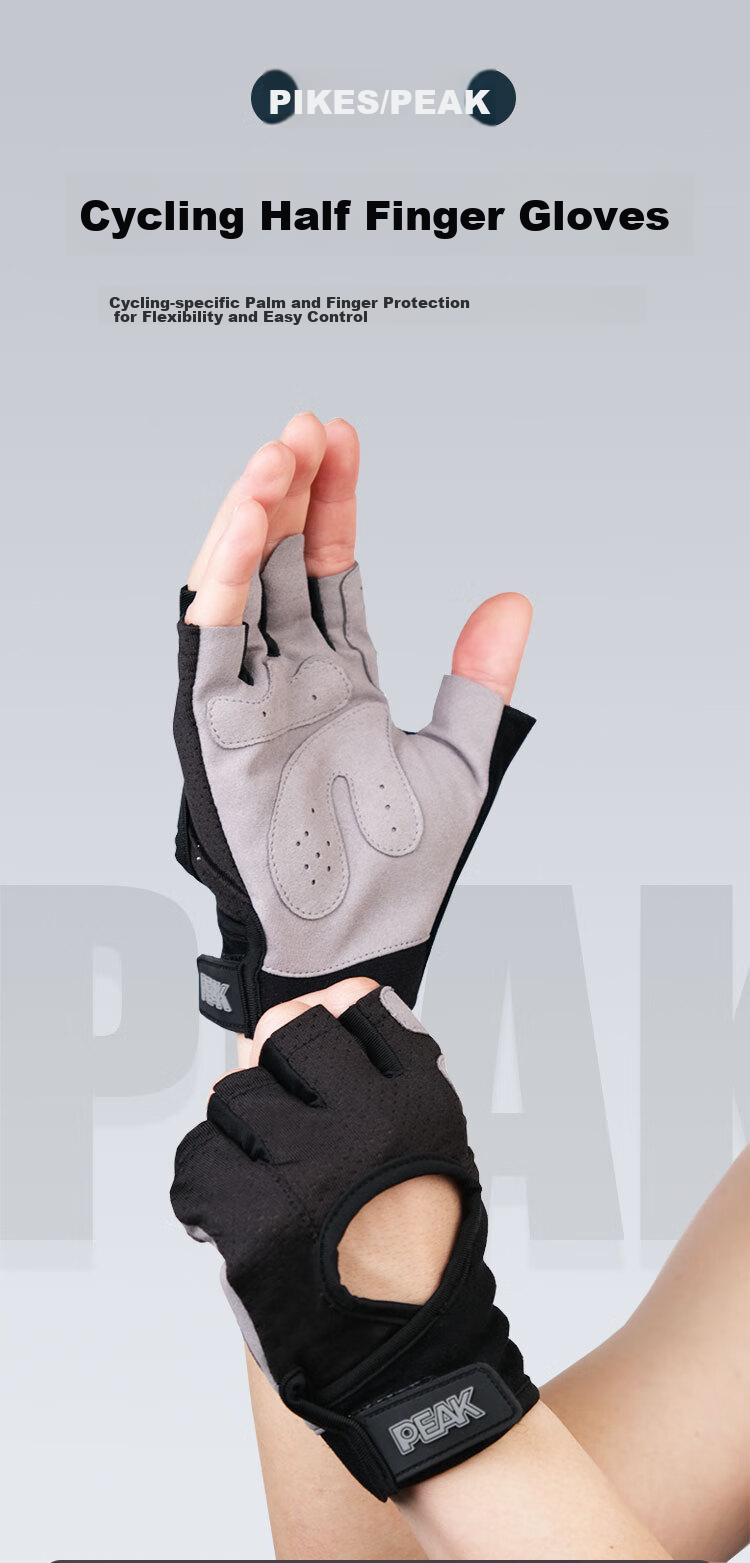PEAK Cycling Fingerless Gloves for Men And Women, Summer Road And Mountain Bike Riding Anti-Slip Gloves, Light Pink, Size M 2