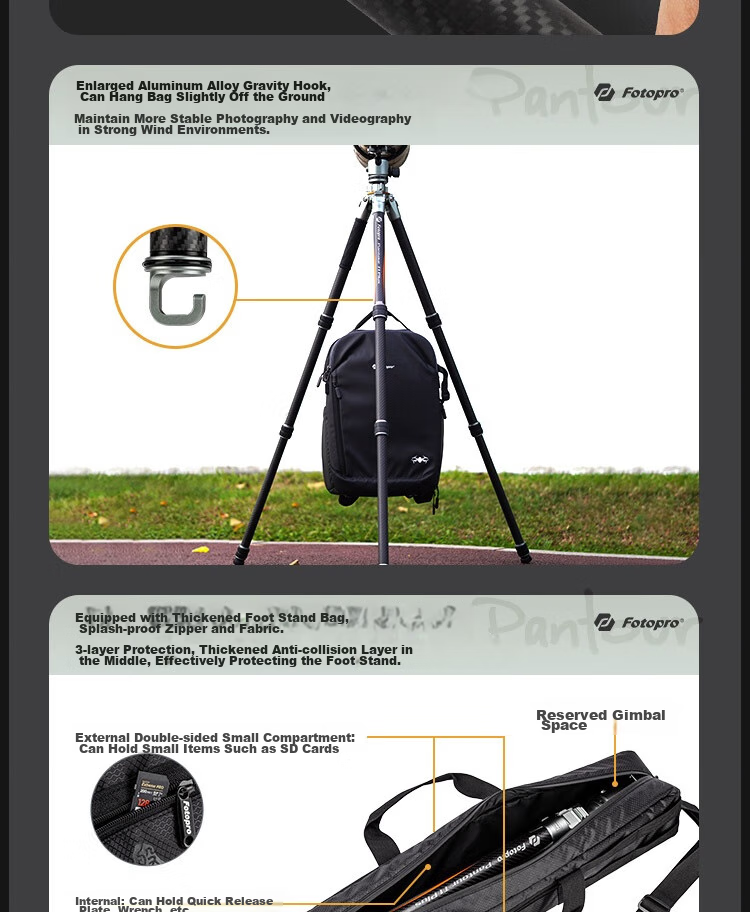 Fotopro T1 Plus Bowl Base Model, 10-Layer Carbon Fiber, Multi-Expand Holes, Dual Panoramic Ball Head, All-Terrain Master-Level Photography And Videography Professional Camera Mirrorless Tripod 24