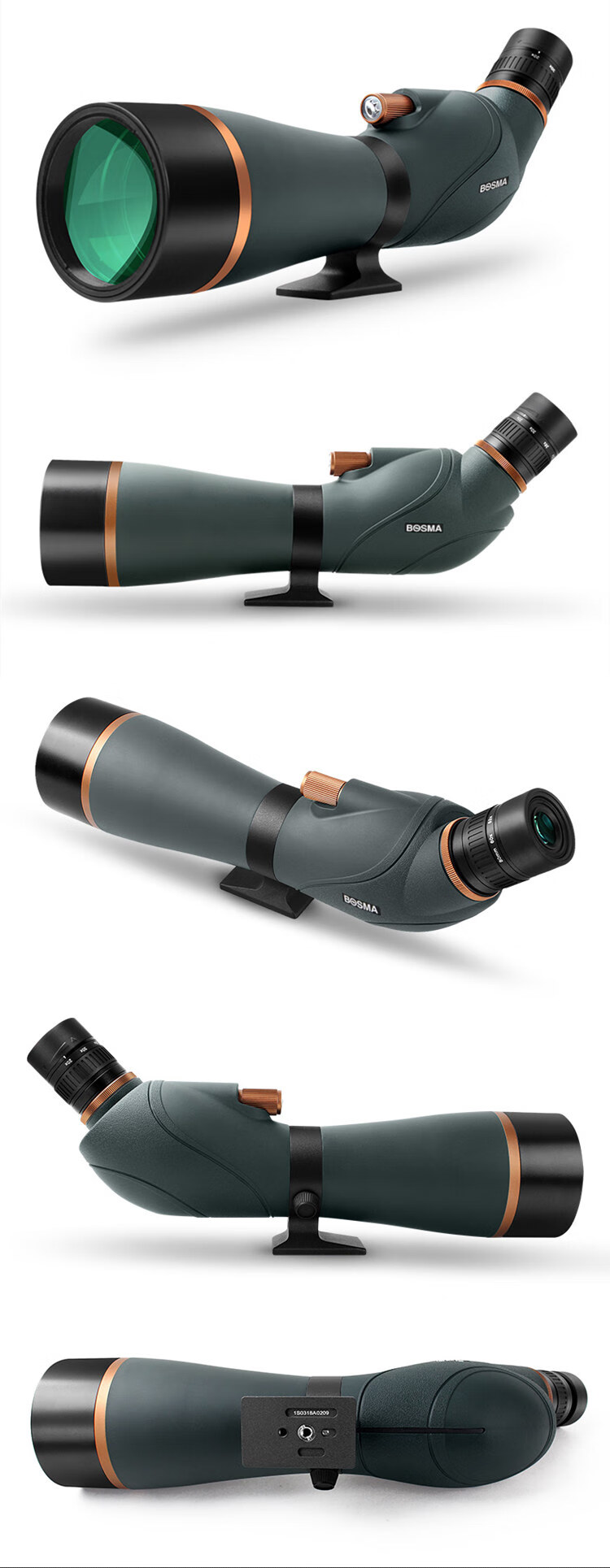 BOSMA Golden Tiger 2nd Generation 20-60X80ED Monocular Telescope High-Power HD Dual-Use 60X Low-Light Night Vision Birdwatching 8