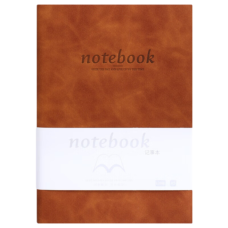 Jiaranheng Business Skin-Feel Sheepskin Notebook, A5 Size, Thickened Soft Leather Cover, Journal Notebook, Stationery, High-Quality Work Diary, Meeting Record Book, Customizable, Brown Color