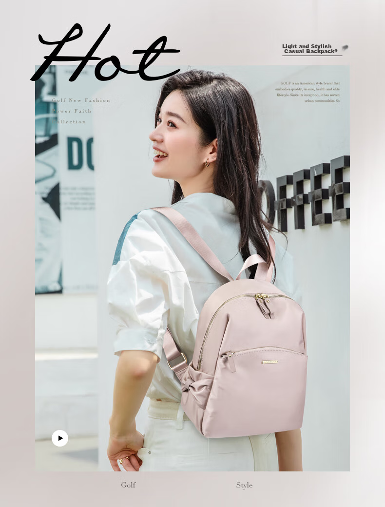 GOLF Backpack for Women, Casual Bookbag, Travel Bag, Lightweight Ladies Backpack, IPad Laptop Bag, Birthday Gift for Girlfriend 2