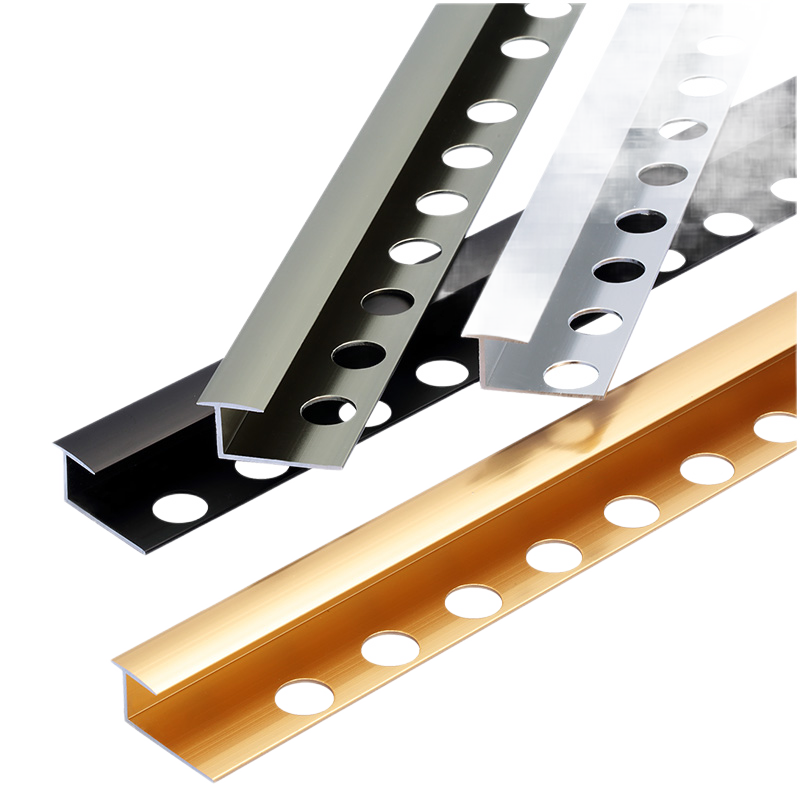 持雍木地板压条扣条金属铝合金t型过门平扣地板收边条357 雅黑色每根