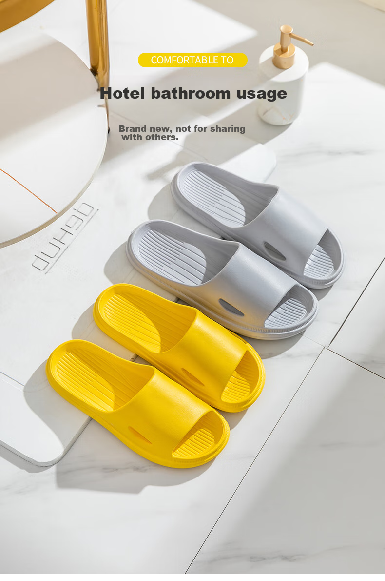 JOYTOUR Disposable Slippers, Portable Bathroom Non-Slip Couple Sandals for Women, with Storage Bag, Yellow, Size 38-39 3