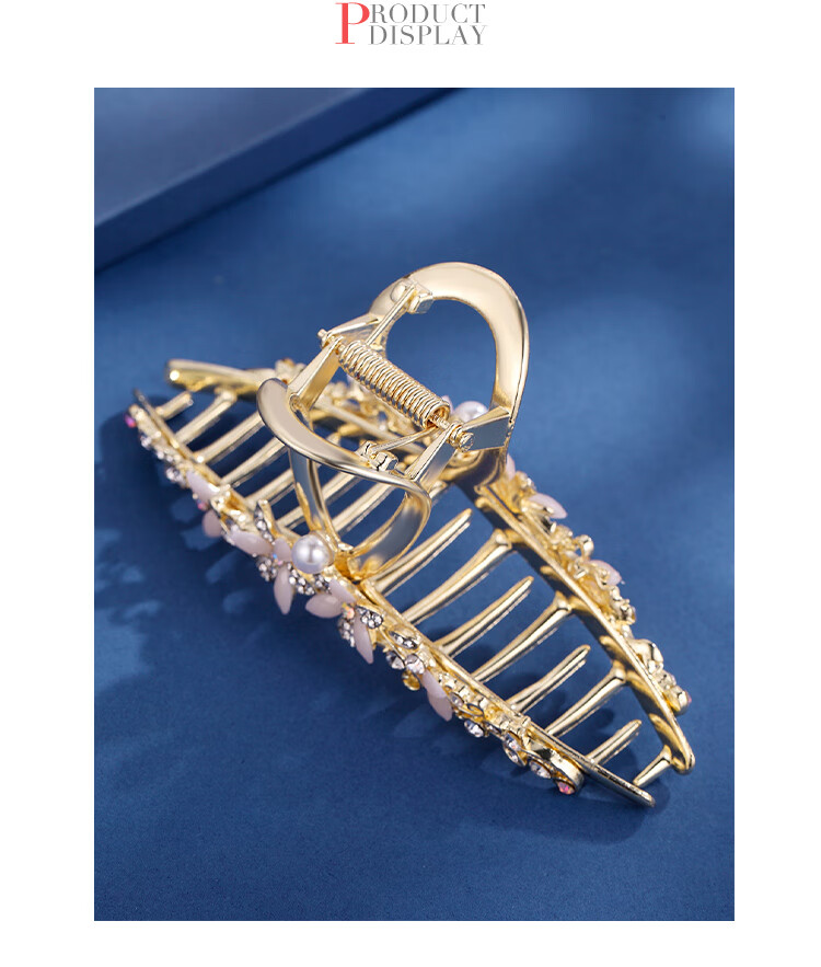 CHIMERA Elegant Hair Claw Clip with Flower And Shark Design, Luxurious Hair Clip for Back of Head, Bun Maker, Mid-Autumn Festival Gift for Wome 4