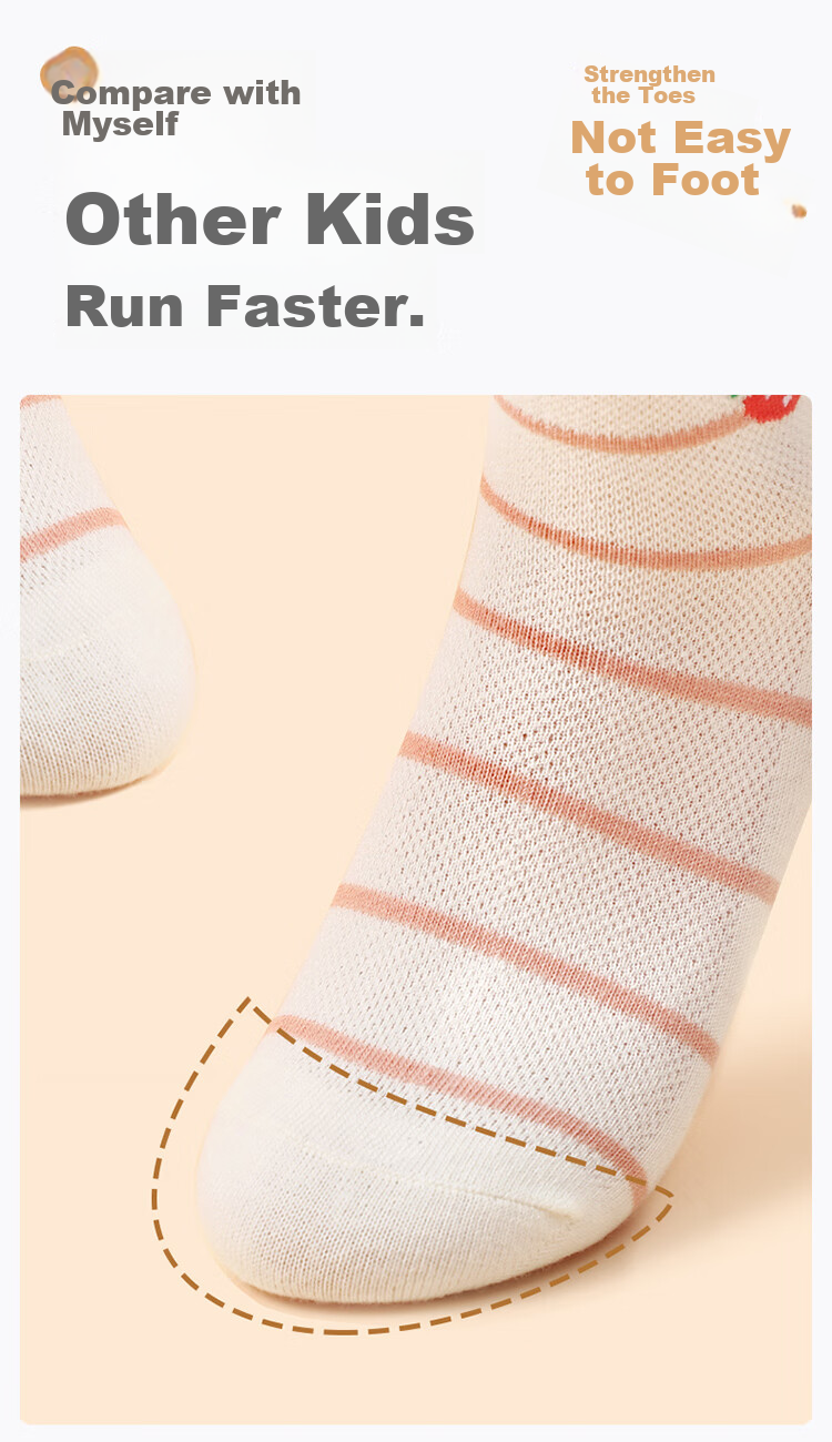 LangSha Children's Socks, Girls' Spring And Summer Cotton Mesh Mid-Calf Socks, Breathable Thin Socks 7