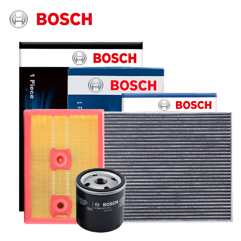 BOSCH Three-Filter Set: Air Conditioning Filter + Air Filter + Oil Filter (Suitable for Bora/Magotan/Sagitar/Golf 7/Audi A3/Passat/Lavida/Octavia/Tiguan L)