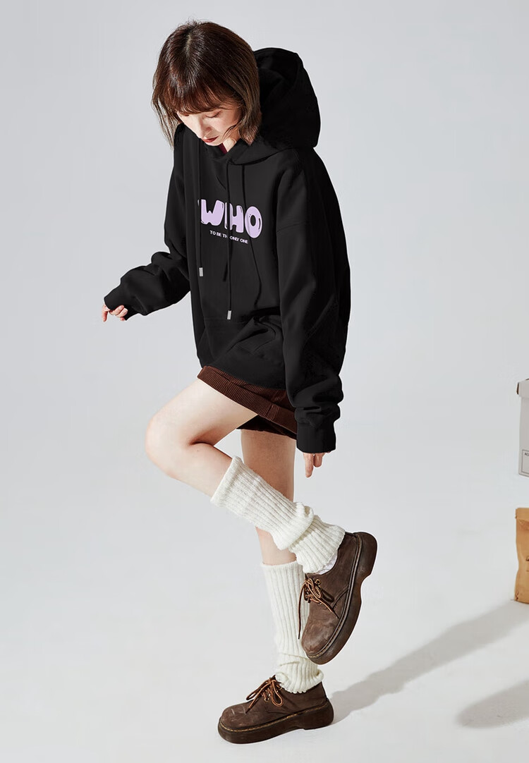 TonLion Autumn And Winter Women's Knitted Hoodie with Front Text, Versatile, Youthful, Fashionable Korean-Style Trendy Hooded Sweatshirt for Wome 2