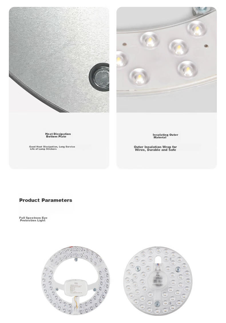 Foshan Lighting (FSL) LED Ceiling Light Panel Core, Ultra-Bright Energy-Saving Lamp Board, Magnetic Suction Retrofit Board, Patch Light Source Module, Full Spectrum, 16W Neutral White Light, Including Terminal Connectors 16