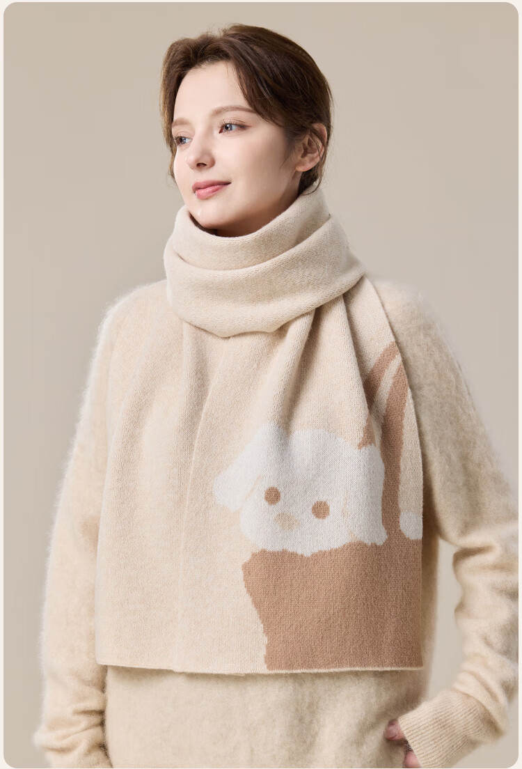 JIUMU Pure Wool Scarf for Women, Autumn And Winter Neck Warmer, Ladies' Warm Shawl, Gift for Women on Mid-Autumn Festival Or Birthday, Gift Box Packaging 14
