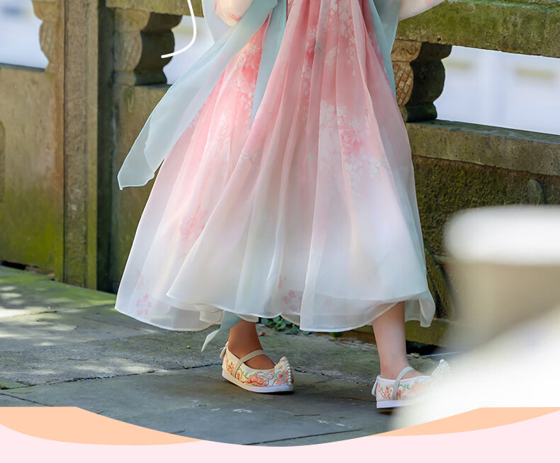 Menghu, Mo Green, Hanfu Girls' 2026 Autumn Chinese Style Children's New Ru Skirt Dress, Ancient Costume Princess Dress, Pink, Size 140 1